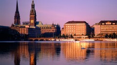 hamburg germany reflection swan City