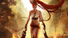 heavenly sword video games redhead blood sword long hair