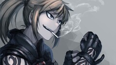 Hellshock Hetza anime girls tattoo smoking gloves Anime