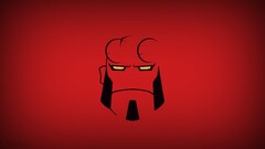 hero Hellboy Dark Horse blo0p Minimalism red red background