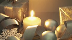 holiday Christmas ornaments Candles presents snowflakes