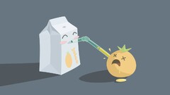 humor artwork juice gray background orange (fruit) dark humor