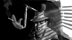 humor Cigarettes shadow gray artwork Inspector Gadget smoking
