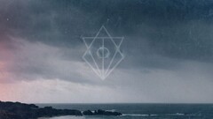 in flames Siren Charms Jesterhead Sea cliff clouds logo