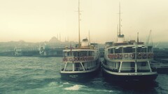 Istanbul Turkey Sea water cityscape vehicle ports