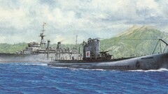 Iwo Jima submarine Japan military warship artwork