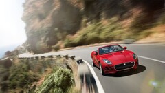 jaguar f-type Car red cars motion blur Jaguar (car) British cars