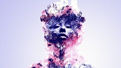 justin maller abstract digital art face crystal Women mineral