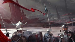 Kuldar Leement fantasy art artwork glowing eyes Armored lance