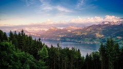 Lake nature landscape Mountains Dominic Kamp switzerland sky