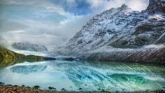 Lake nature landscape Mountains snow winter Cerro Torre