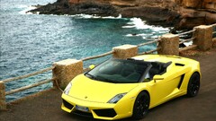 lamborghini gallardo coast yellow cars vehicle Sea super car Car