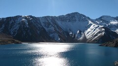 landscape chile Mountains snowy mountain Lake nature water