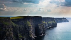 landscape cliff Sea clouds sunlight nature Ireland
