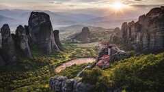 landscape Greece Meteora Monastery