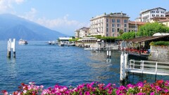 landscape Lake Como Bellagio Italy water Flowers Plants