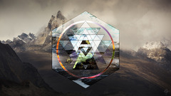 landscape low poly hexagon triangle Mountains cityscape artwork