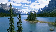 landscape Mountains Lake jasper national park Canada nature