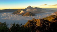 landscape Mountains nature clouds volcano Mount Bromo