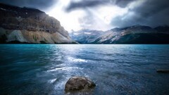 landscape nature Bow Lake Canada water Mountains
