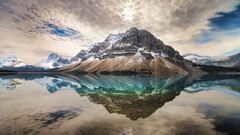landscape nature Canada Mountains reflection Bow Lake