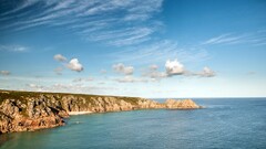 landscape nature Sea cliff sky clouds Cornwall