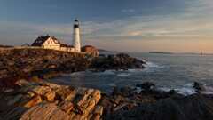 landscape nature Sea lighthouse coast Portland