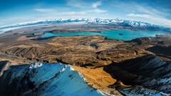 landscape New Zealand Lake Tekapo Mountains Lake nature snow