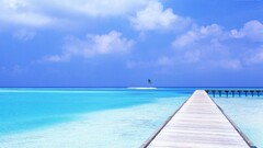landscape pier tropical atolls Sea