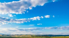 landscape plains sky field clouds far view