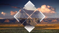 landscape rock formation Mountains clouds polyscape digital art