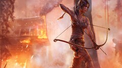 lara croft tomb raider video games video game art fire