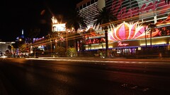 Las Vegas lights signs cityscape night long exposure marquee