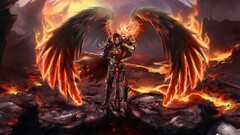 lava demon dark fantasy fantasy girl wings fantasy art