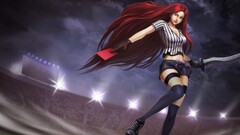 League of Legends digital art video games Women redhead belly