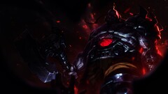 League of Legends video games Sion artwork dark red red eyes