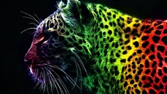 leopard Animals colorful Fractalius leopard (animal) digital art