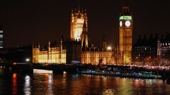 London Big Ben River Thames night City clocktowers