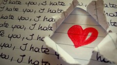 love Heart (Design) hate red text paper art