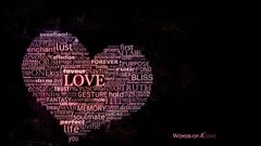 love heart Typography word clouds pink