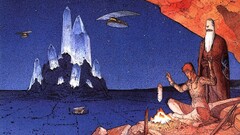 Mœbius drawing artwork sky vehicle fireplace sitting Stars