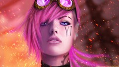MagicnaAnavi pink hair Vi (League of Legends) Women fantasy girl