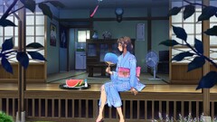 Manga kimono anime girls melons