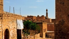 Mardin natural light cityscape street town Bricks