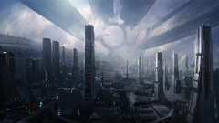 mass effect futuristic city cityscape video games PC gaming
