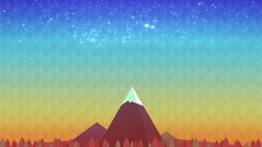 material style Minimalism digital art nature Mountains Trees sky