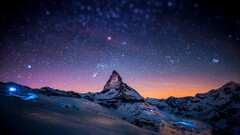 matterhorn Mountains landscape snowy mountain cliff Stars