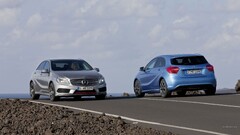 Mercedes A-class road silver cars blue cars Mercedes-Benz