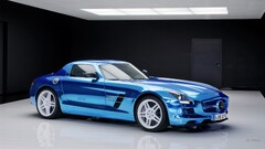 mercedes sls blue cars vehicle