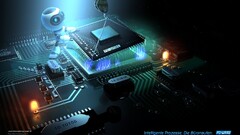 microchip computer Internet CPU overclocking robot render lights